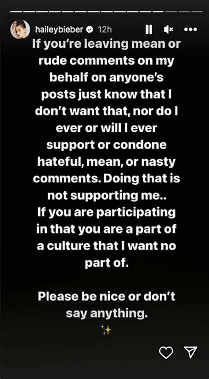 Hailey Bieber On Selena Gomez Comments From Fans: ‘Stop’ – Hollywood Life